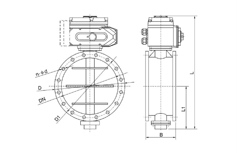 进口电动通风蝶阀结构图