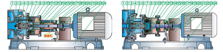 进口无泄漏磁力保（高）温泵外形结构图