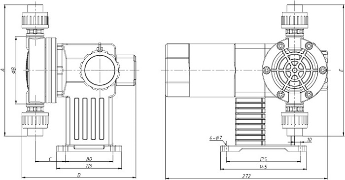 进口KB系列机械隔膜式计量泵结构图