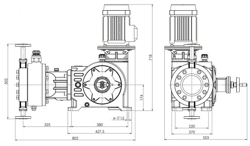 进口隔膜式液压计量泵结构尺寸图