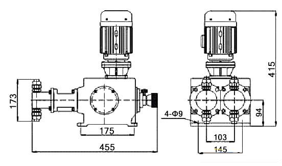 进口柱塞式计量泵结构尺寸图