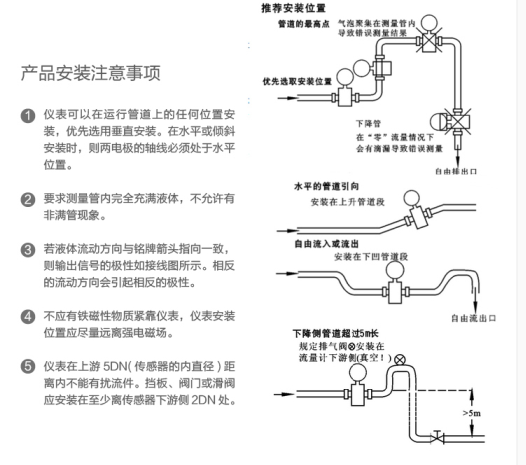 进口卫生级电磁流量计安装图