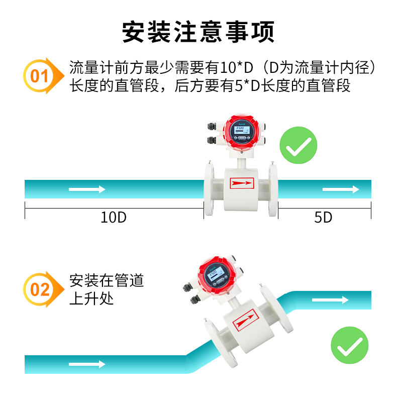 进口污水电磁流量计安装示意图