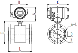 进口智能电磁流量计结构外形尺寸图