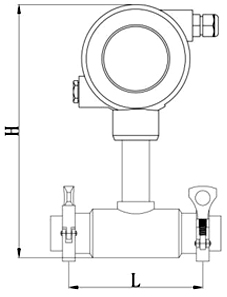 进口卡箍式液体涡轮流量计结构尺寸图