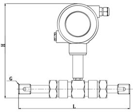 进口螺纹涡轮流量计结构尺寸图